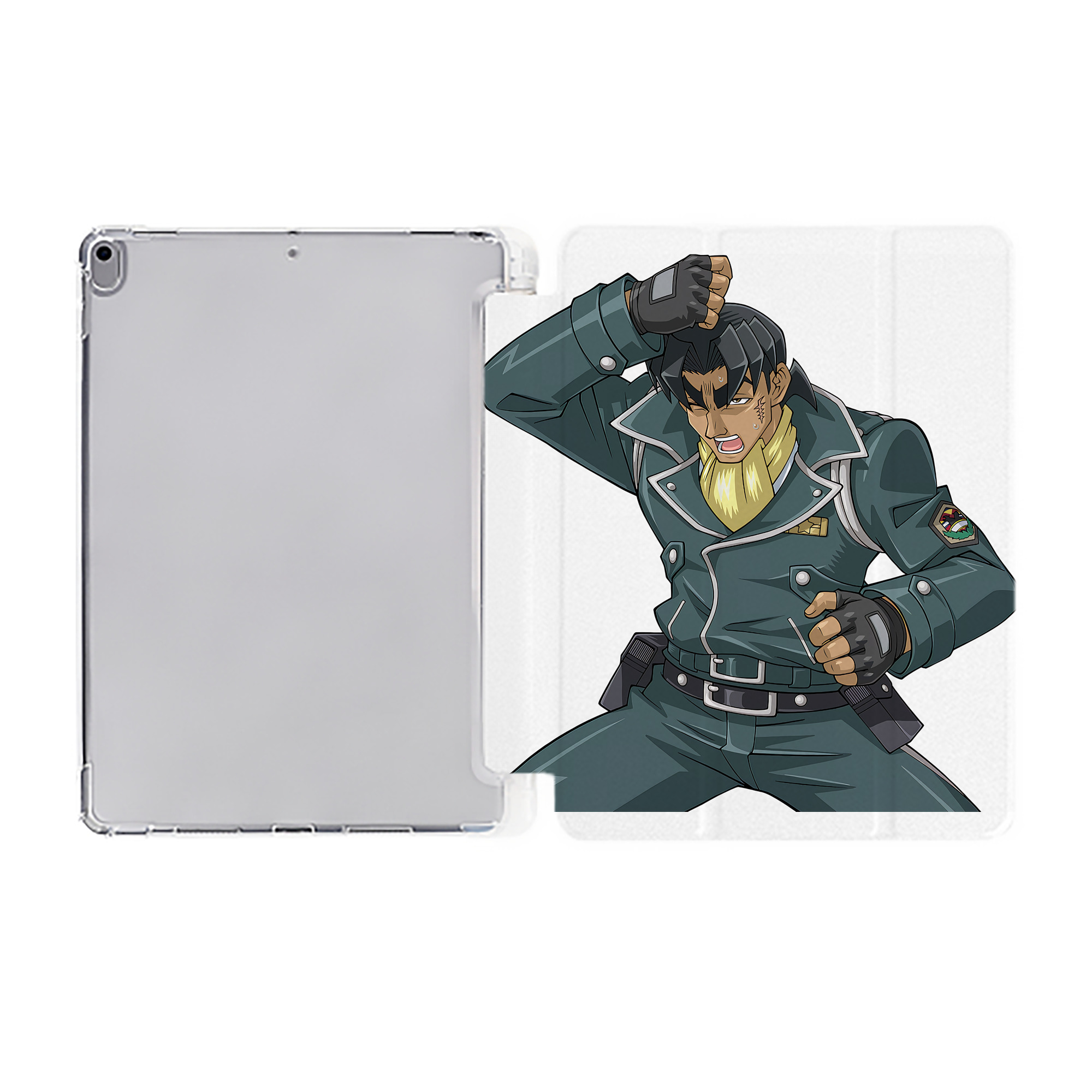 （画像用） 遊☆戯☆王 Yu-Gi-Oh! IPad ケース ペン収納付き 三つ折りスタンド PUレザー×シリコン 対応機種9.5/10.5/10.9インチ